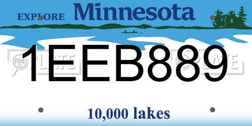 1EEB889 Minnesota License Plate