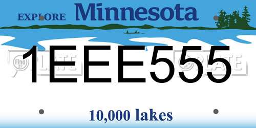 1EEE555 Minnesota License Plate