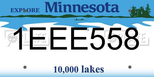 1EEE558 Minnesota License Plate