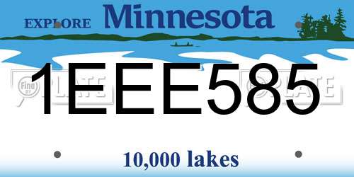 1EEE585 Minnesota License Plate