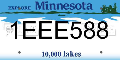 1EEE588 Minnesota License Plate