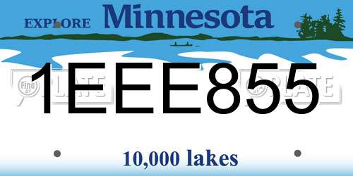 1EEE855 Minnesota License Plate