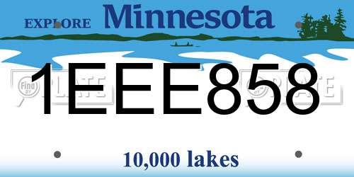1EEE858 Minnesota License Plate