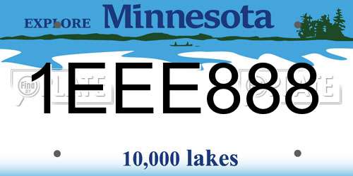 1EEE888 Minnesota License Plate