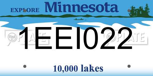 1EEI022 Minnesota License Plate