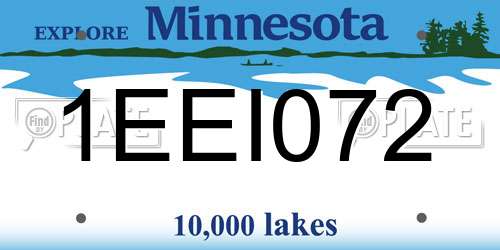 1EEI072 Minnesota License Plate
