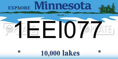 1EEI077 Minnesota License Plate