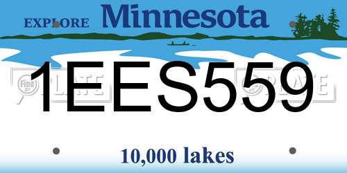 1EES559 Minnesota License Plate