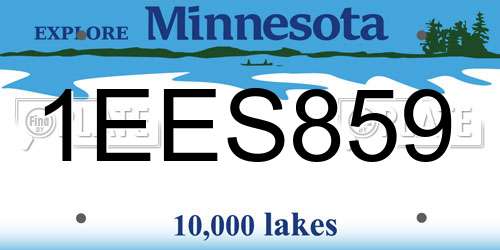 1EES859 Minnesota License Plate