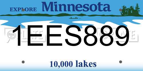 1EES889 Minnesota License Plate