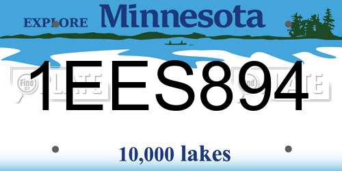 1EES894 Minnesota License Plate