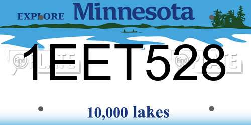 1EET528 Minnesota License Plate