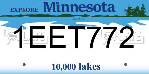 1EET772 Minnesota License Plate