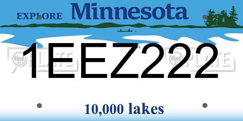 1EEZ222 Minnesota License Plate