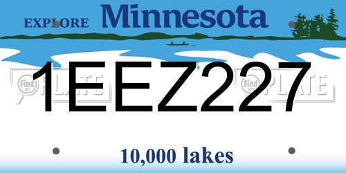 1EEZ227 Minnesota License Plate