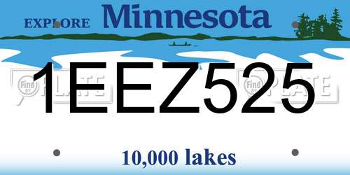 1EEZ525 Minnesota License Plate