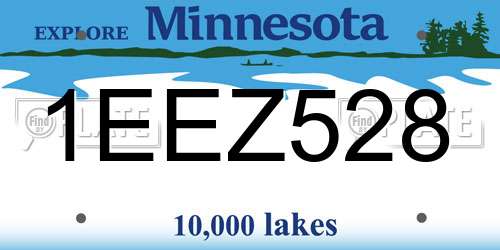 1EEZ528 Minnesota License Plate