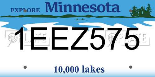 1EEZ575 Minnesota License Plate
