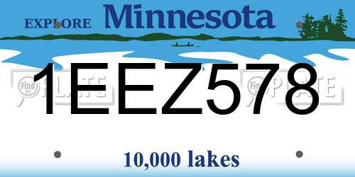 1EEZ578 Minnesota License Plate