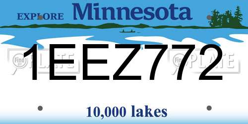 1EEZ772 Minnesota License Plate