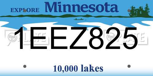 1EEZ825 Minnesota License Plate