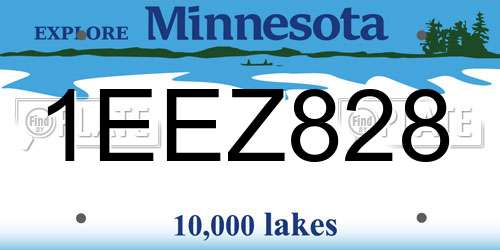 1EEZ828 Minnesota License Plate