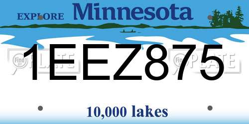 1EEZ875 Minnesota License Plate