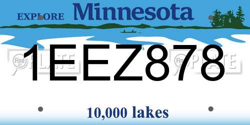 1EEZ878 Minnesota License Plate
