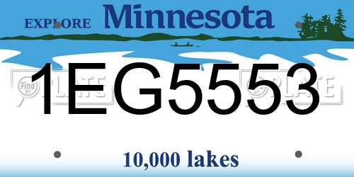 1EG5553 Minnesota License Plate