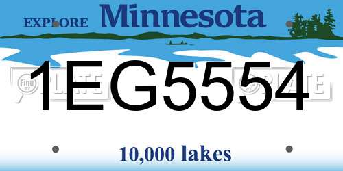 1EG5554 Minnesota License Plate