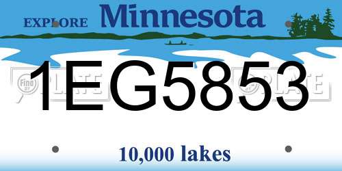 1EG5853 Minnesota License Plate
