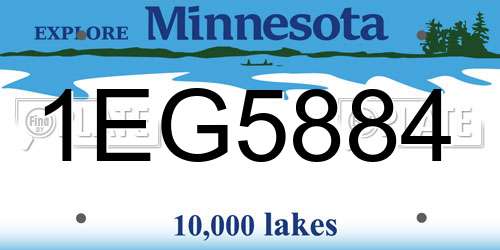 1EG5884 Minnesota License Plate