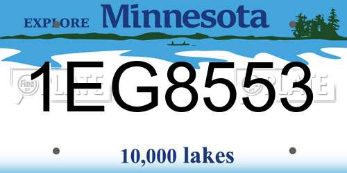 1EG8553 Minnesota License Plate
