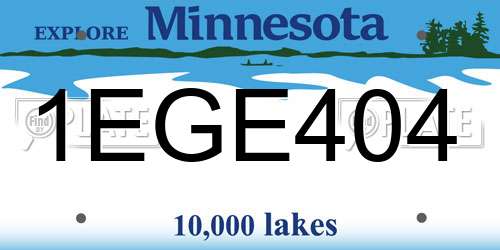 1EGE404 Minnesota License Plate