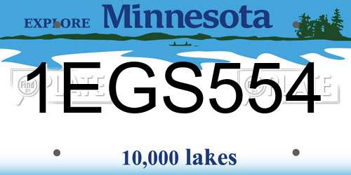 1EGS554 Minnesota License Plate
