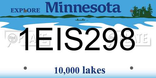 1EIS298 Minnesota License Plate
