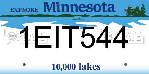 1EIT544 Minnesota License Plate