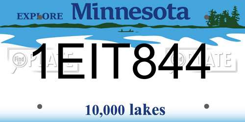 1EIT844 Minnesota License Plate