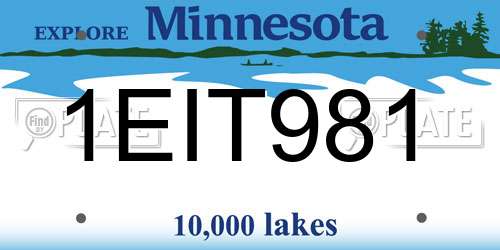 1EIT981 Minnesota License Plate