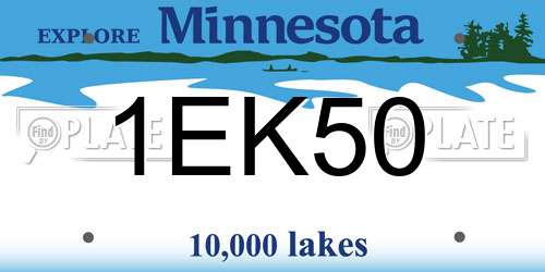 1EK50 Minnesota License Plate