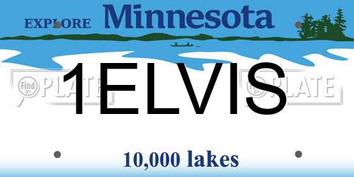 1ELVIS Minnesota License Plate