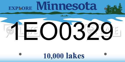 1EO0329 Minnesota License Plate