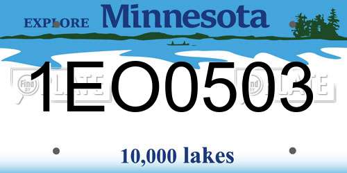 1EO0503 Minnesota License Plate
