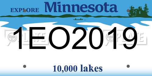 1EO2019 Minnesota License Plate