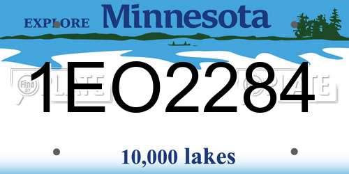 1EO2284 Minnesota License Plate