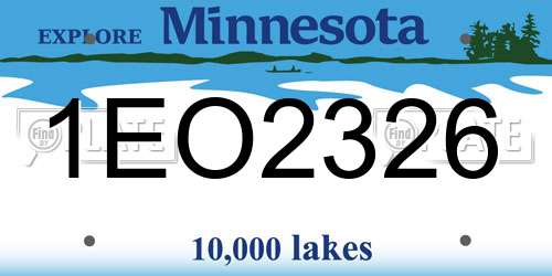 1EO2326 Minnesota License Plate