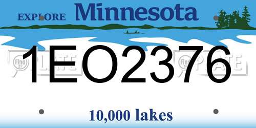 1EO2376 Minnesota License Plate