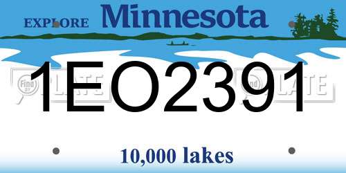 1EO2391 Minnesota License Plate