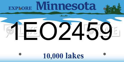 1EO2459 Minnesota License Plate