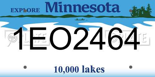 1EO2464 Minnesota License Plate